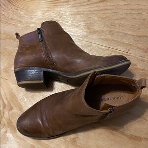 Lucky Brand Brown Leather Ankle Boots sz 8